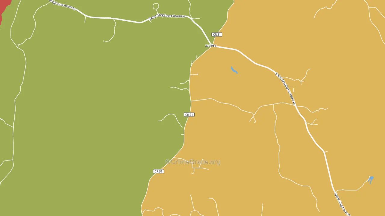 Bigbee, AL Map of Theft Rates