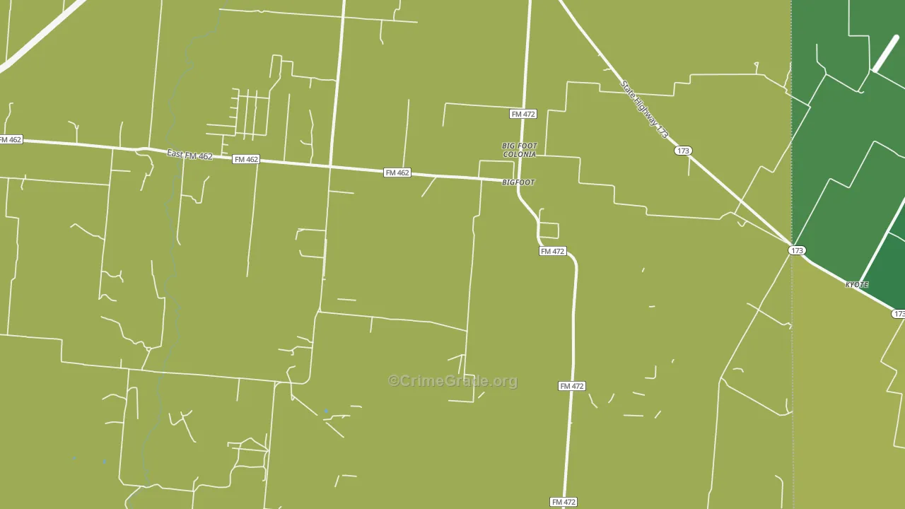 Bigfoot, TX Map of Theft Rates