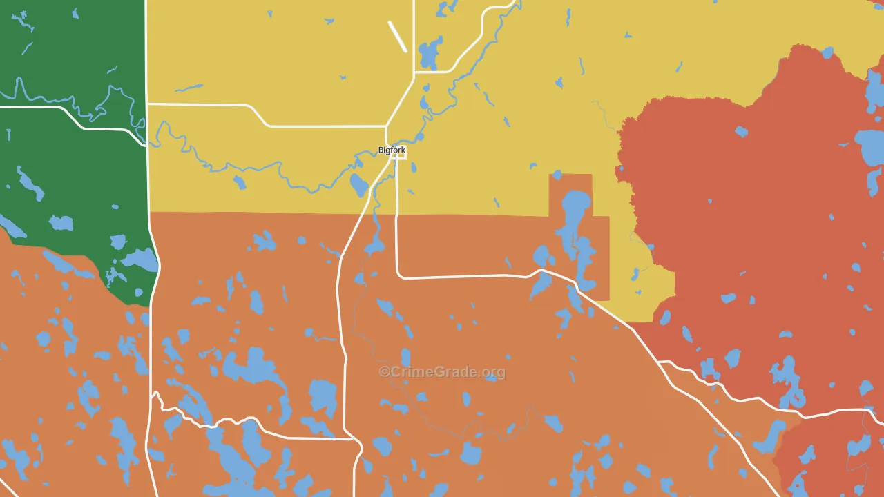 Bigfork, MN Map of Theft Rates