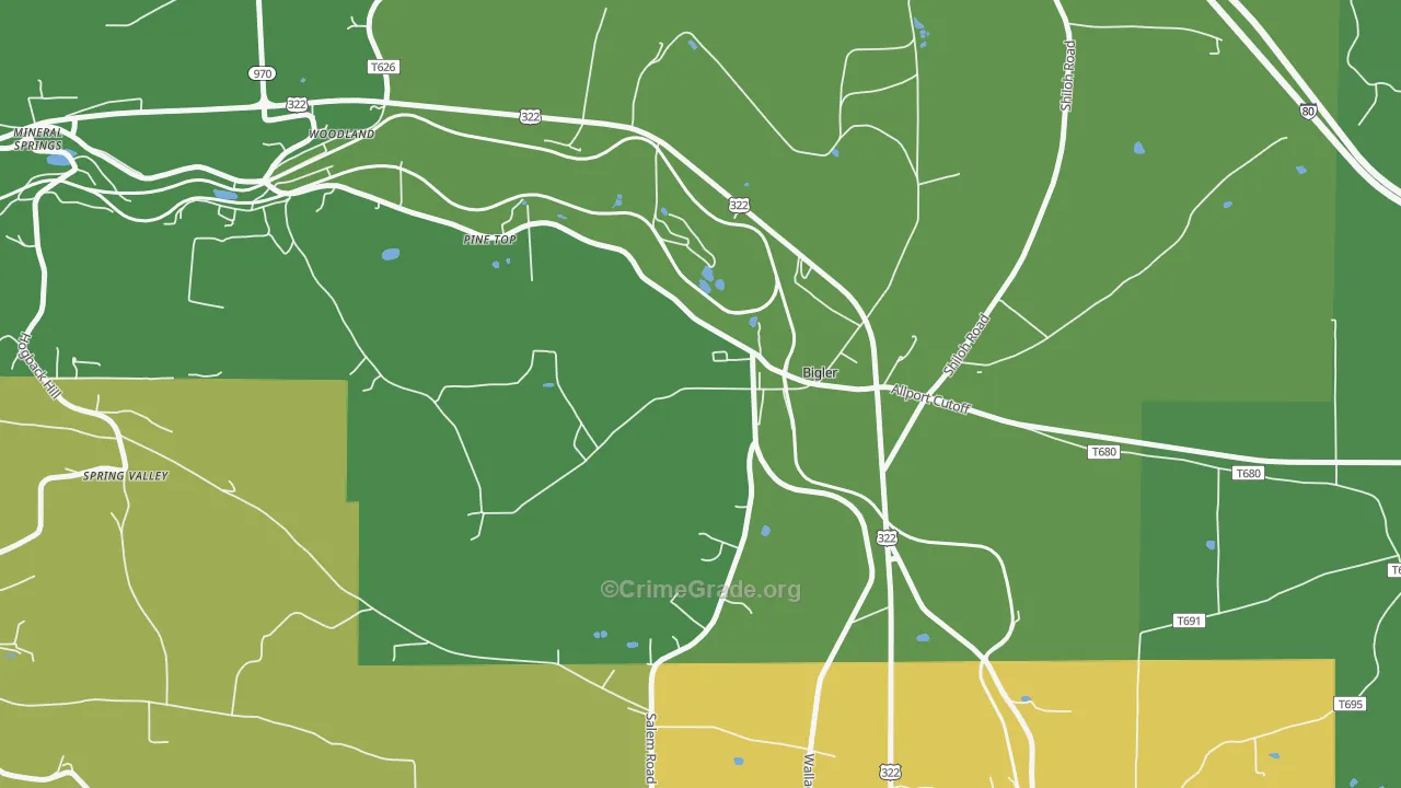 Bigler, PA Map of Theft Rates