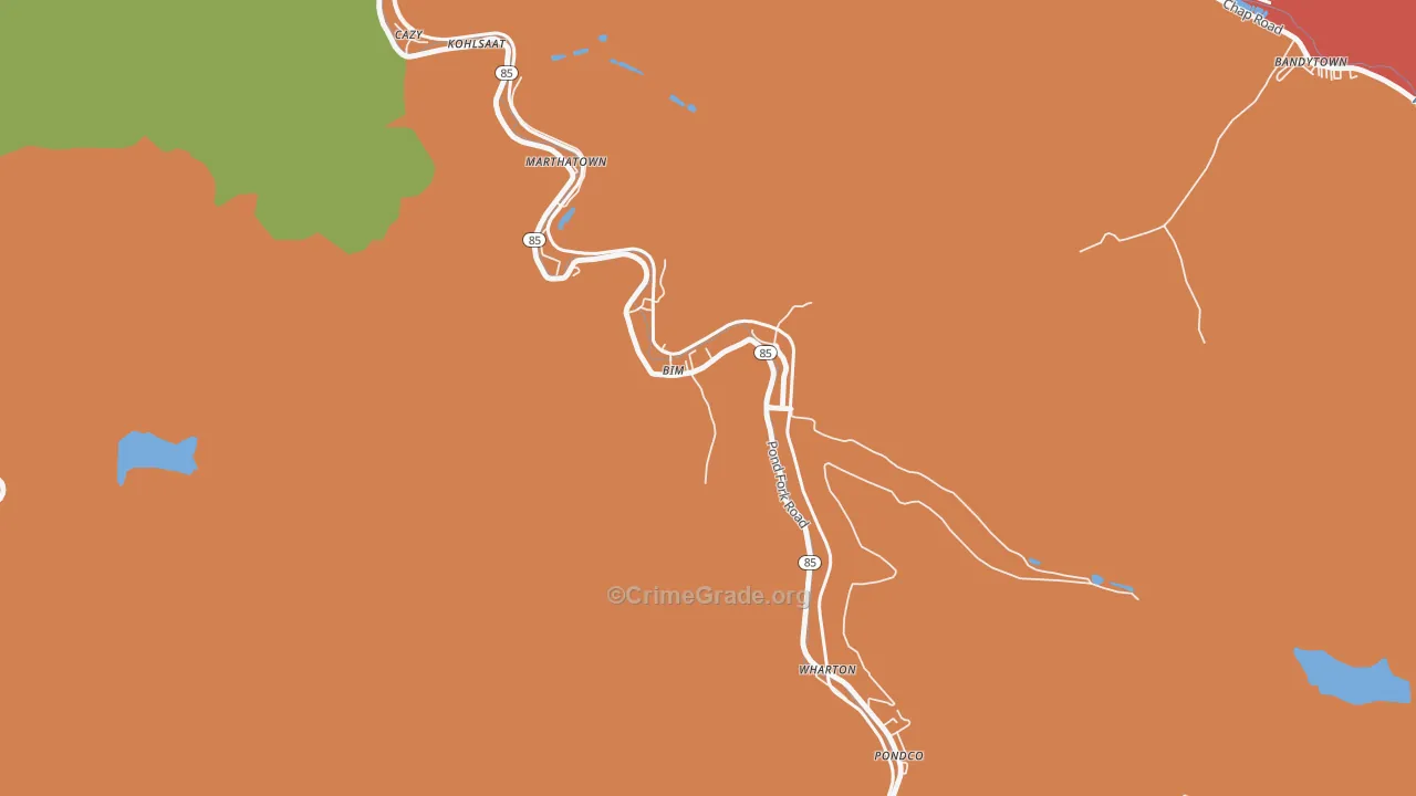 Bim, WV Map of Theft Rates