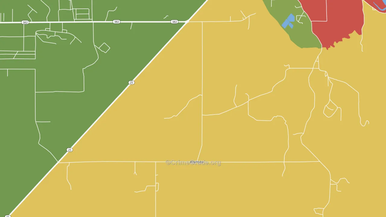 Binford, MS Map of Theft Rates