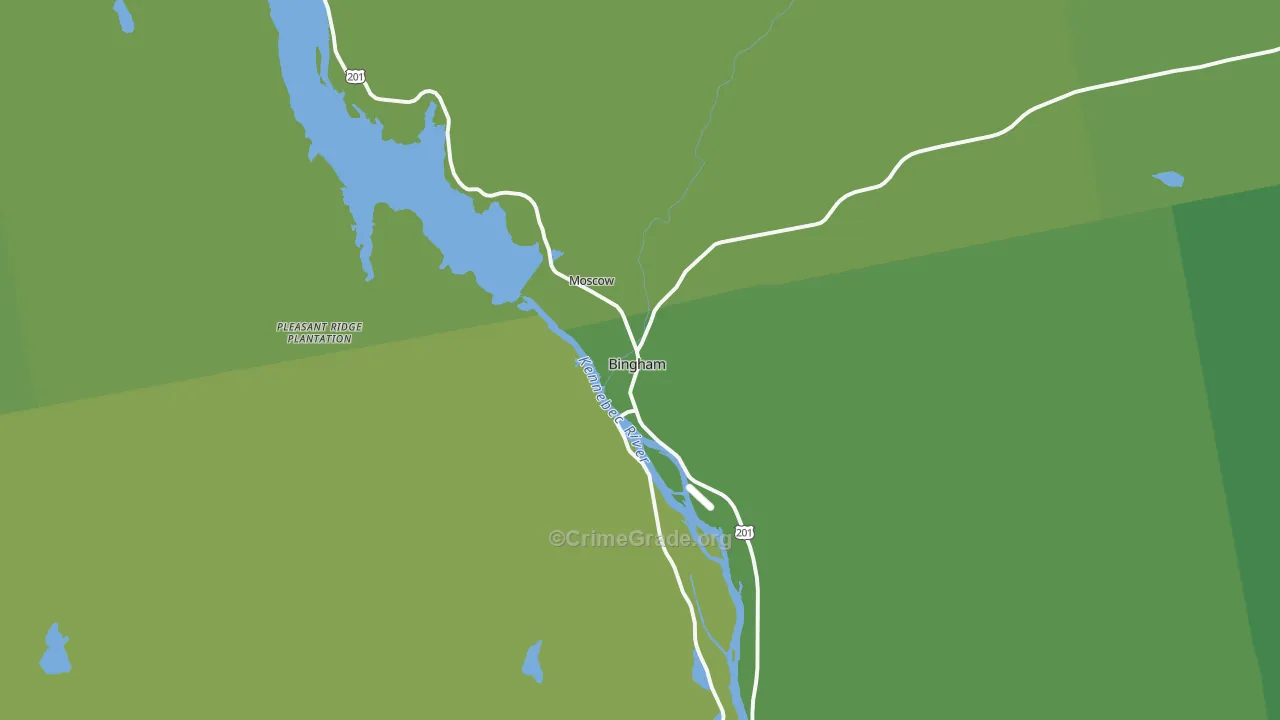 Bingham, ME Map of Theft Rates