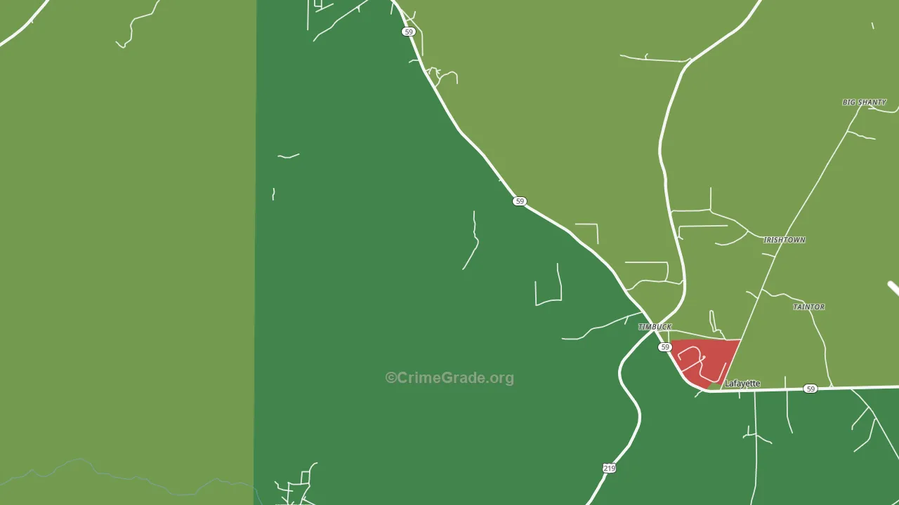 Bingham, PA Map of Theft Rates