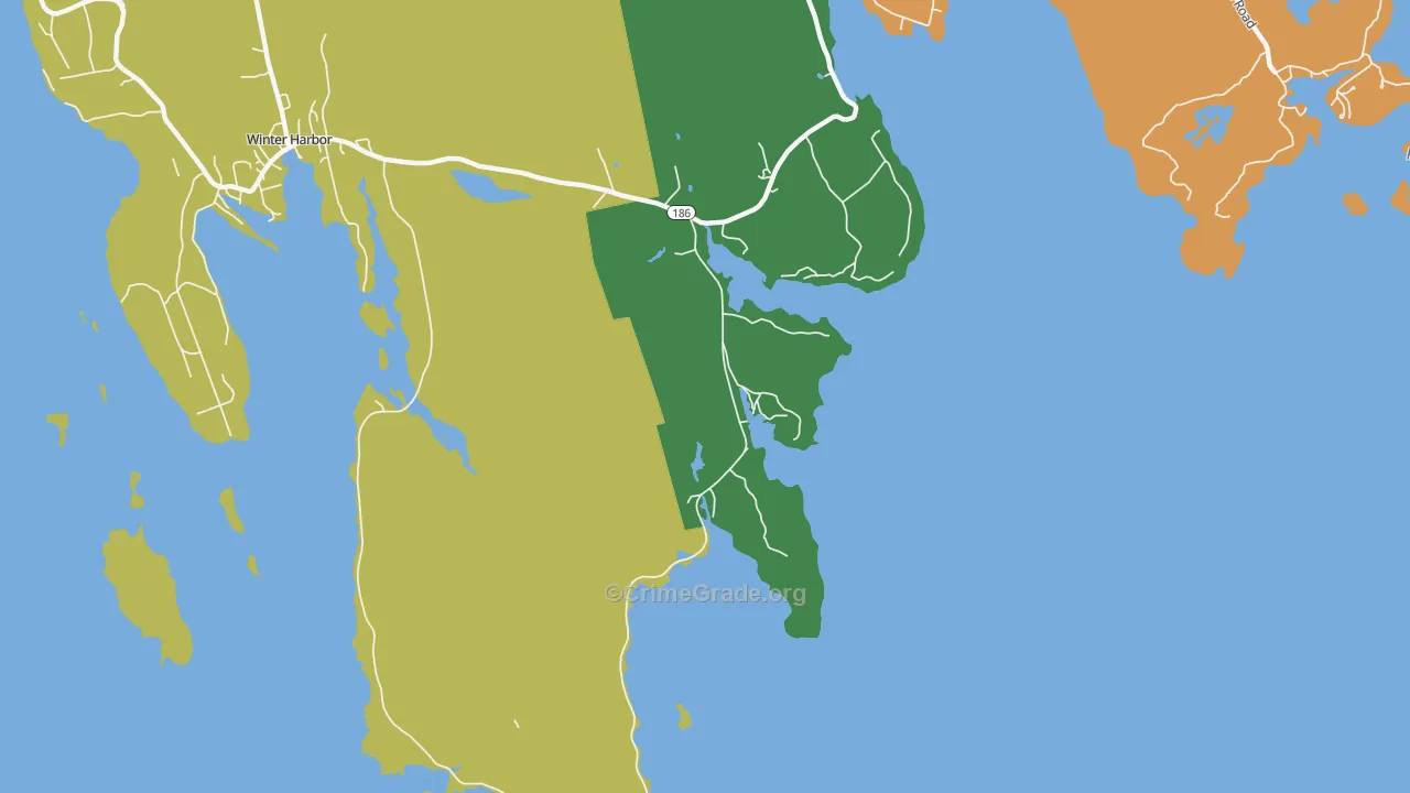 Birch Harbor, ME Map of Theft Rates