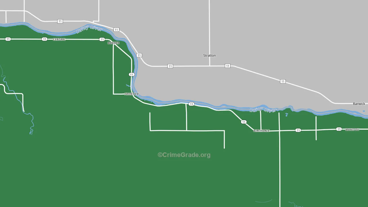 Birchdale, MN Map of Theft Rates