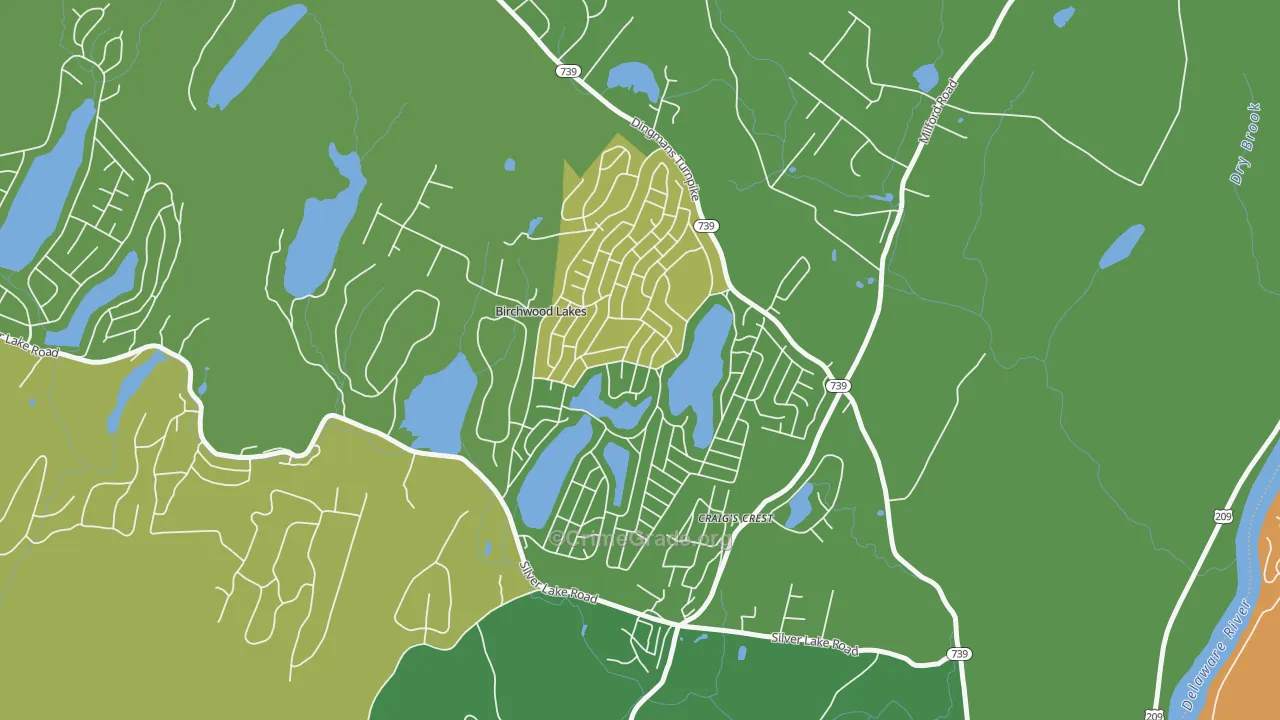 Birchwood Lakes, PA Map of Theft Rates
