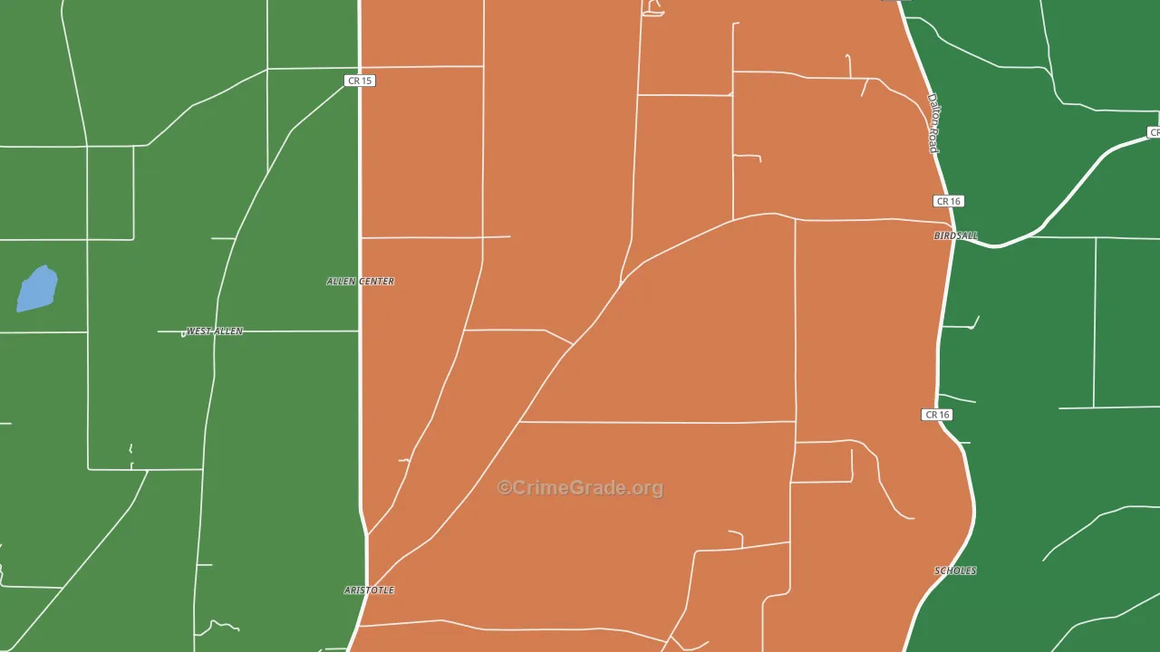 Birdsall, NY Map of Theft Rates