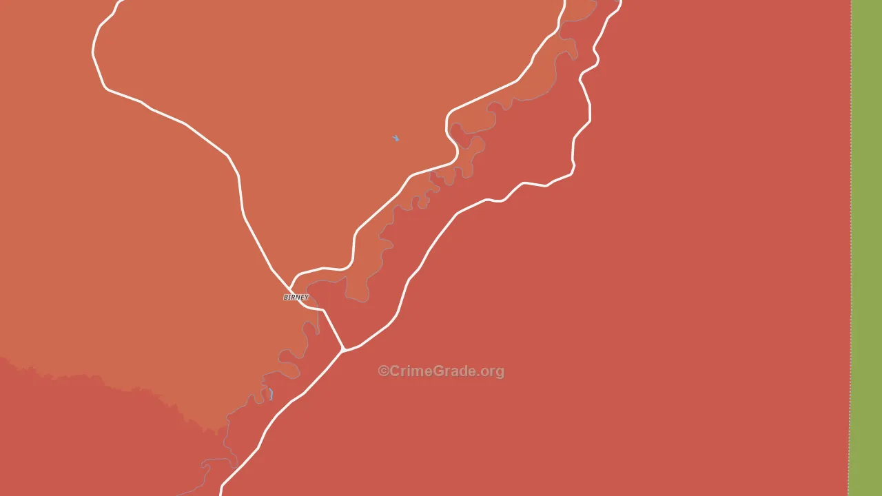 Birney Day School, MT Map of Theft Rates