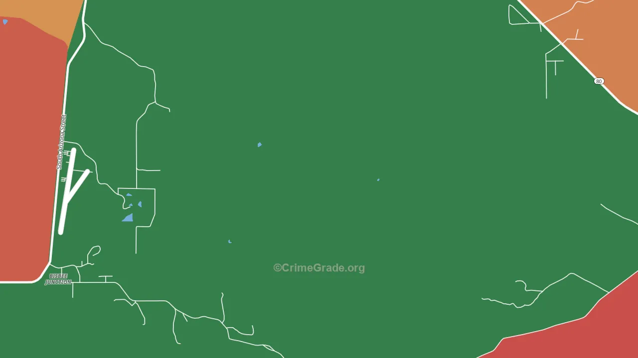 Bisbee Junction, AZ Map of Theft Rates