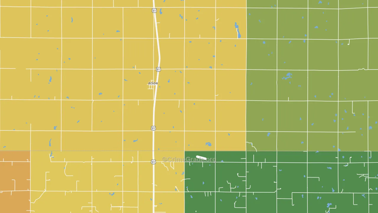 Bison, OK Map of Theft Rates