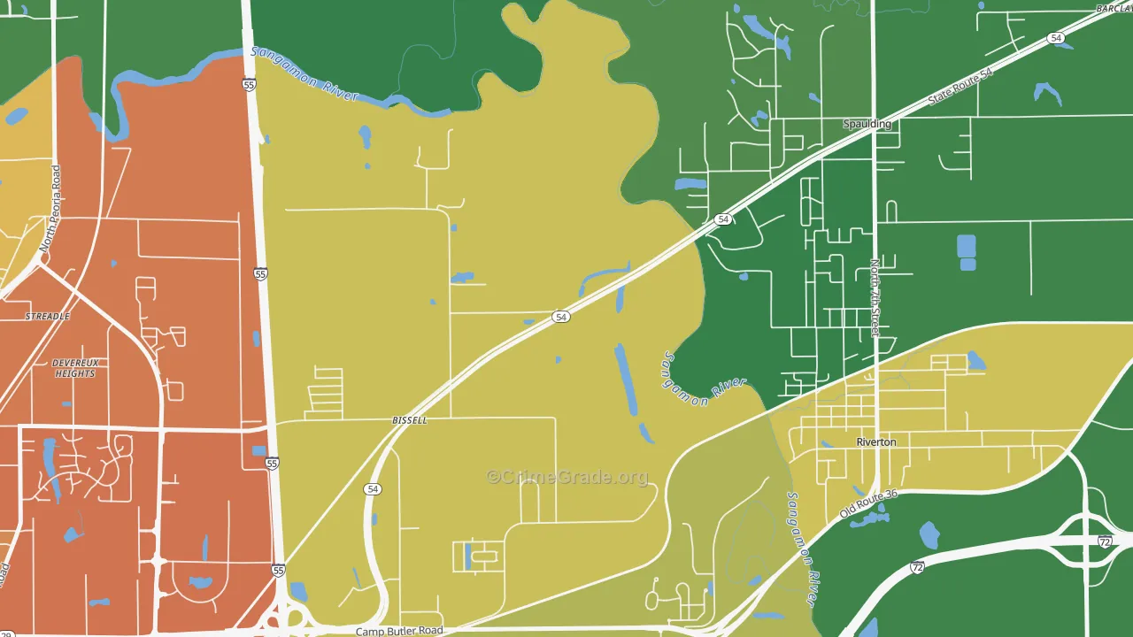 Bissell, IL Map of Theft Rates