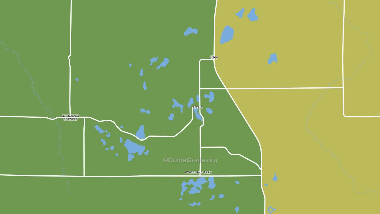 Bitely, MI Map of Theft Rates
