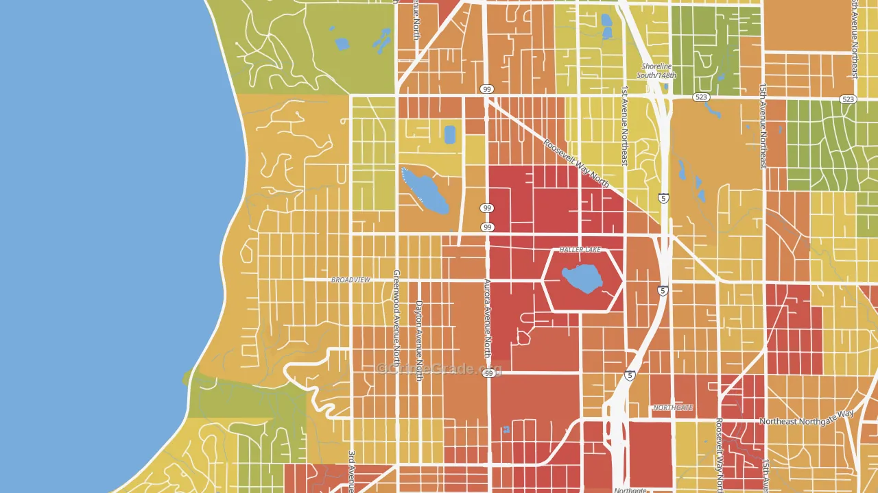 Bitter Lake, Seattle, WA Map of Theft Rates