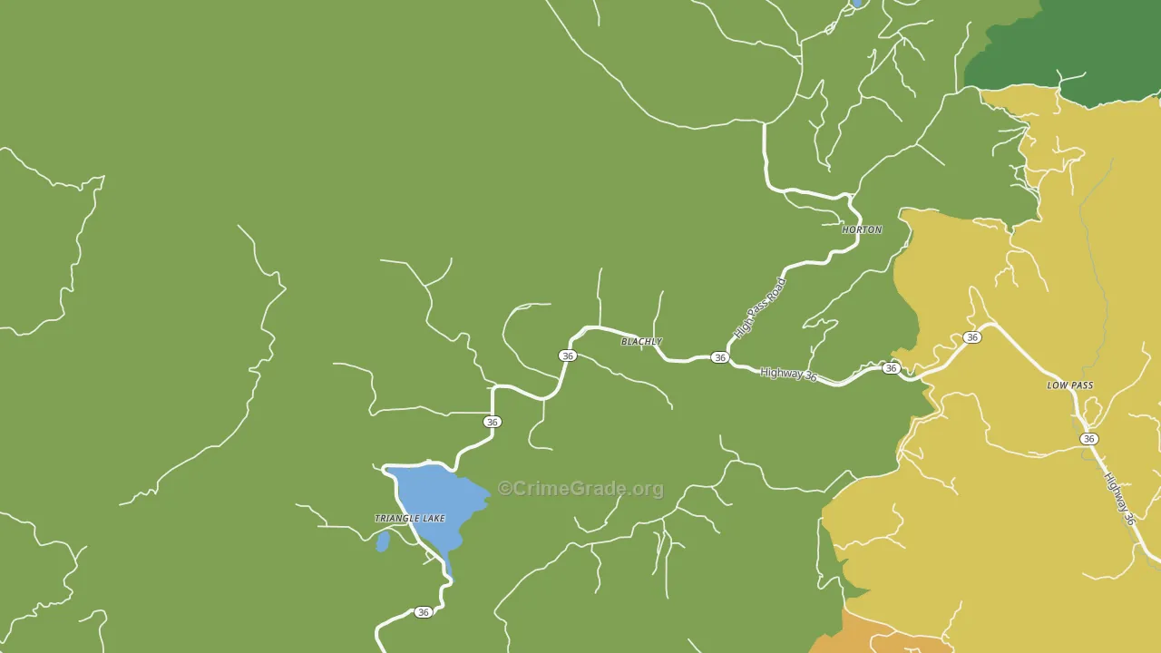 Blachly, OR Map of Theft Rates