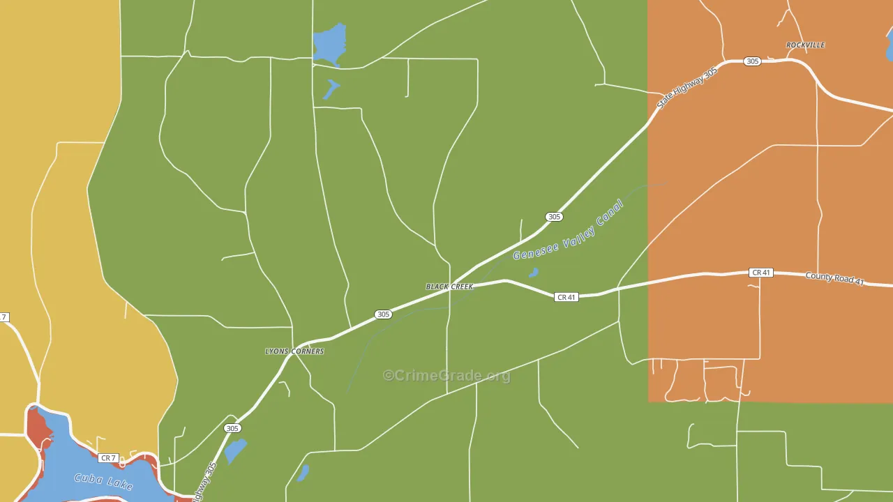 Black Creek, NY Map of Theft Rates