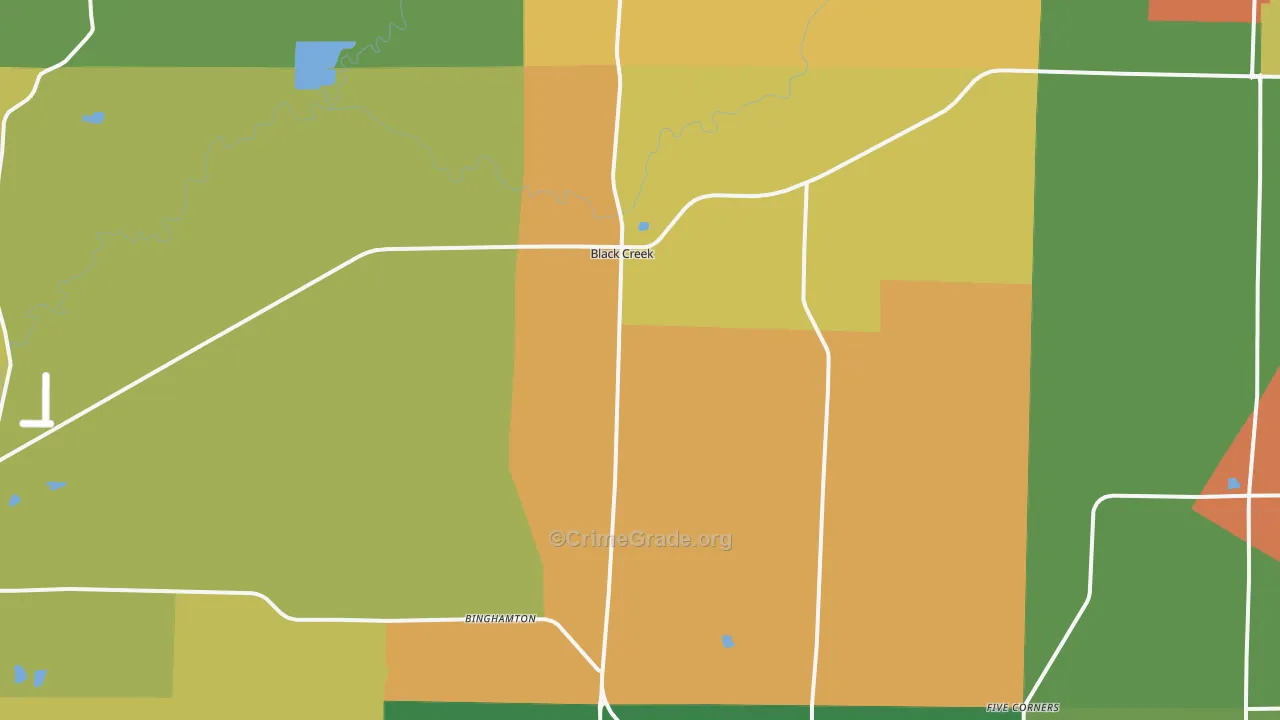 Black Creek, WI Map of Theft Rates