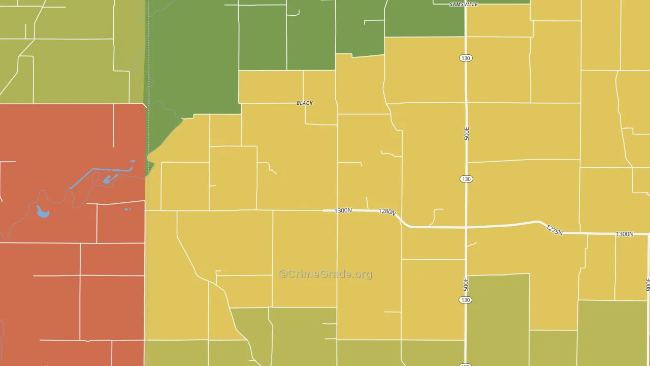 Black, IL Map of Theft Rates
