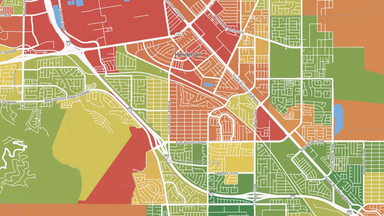 Black Mountain, Henderson, NV Map of Theft Rates