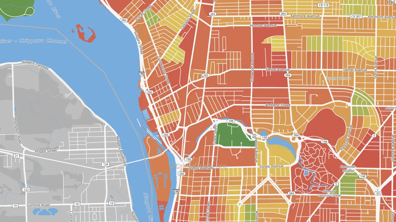 Black Rock, Buffalo, NY Map of Theft Rates