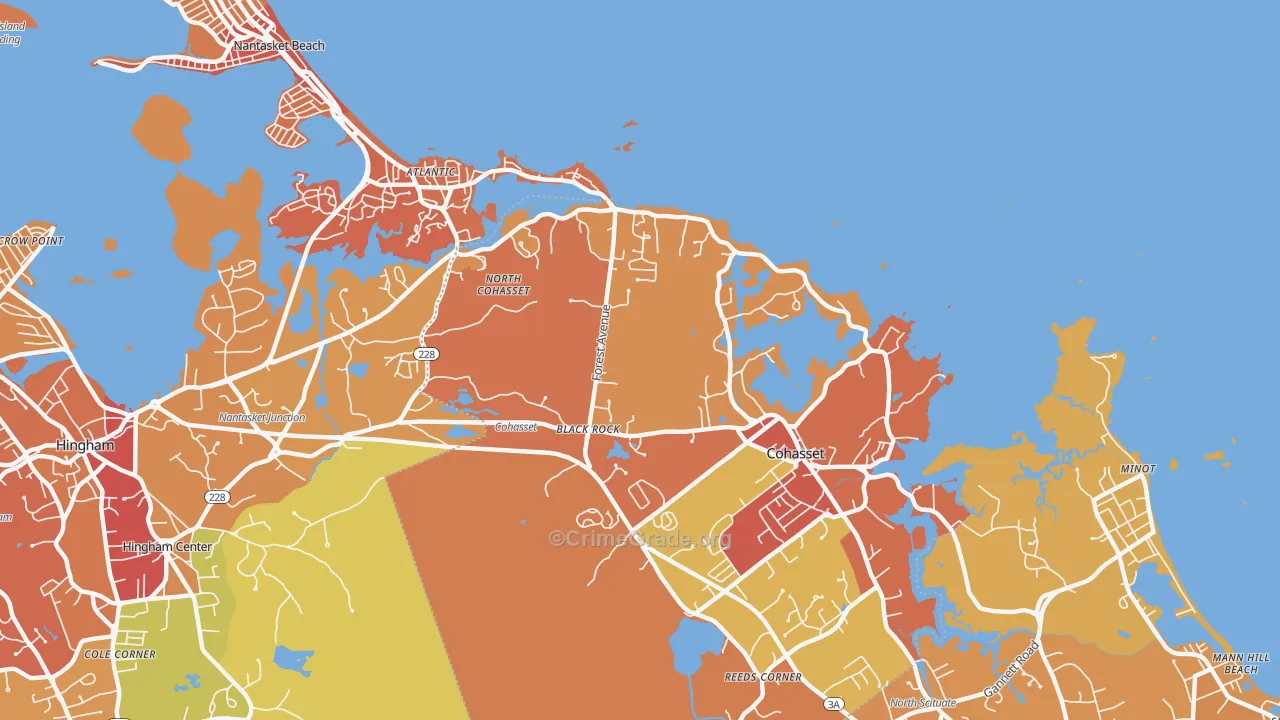 Black Rock, MA Map of Theft Rates