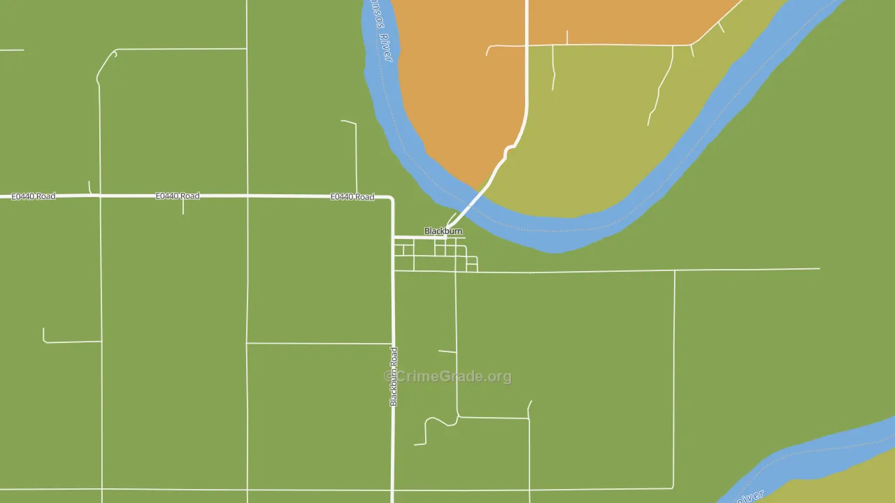 Blackburn, OK Map of Theft Rates