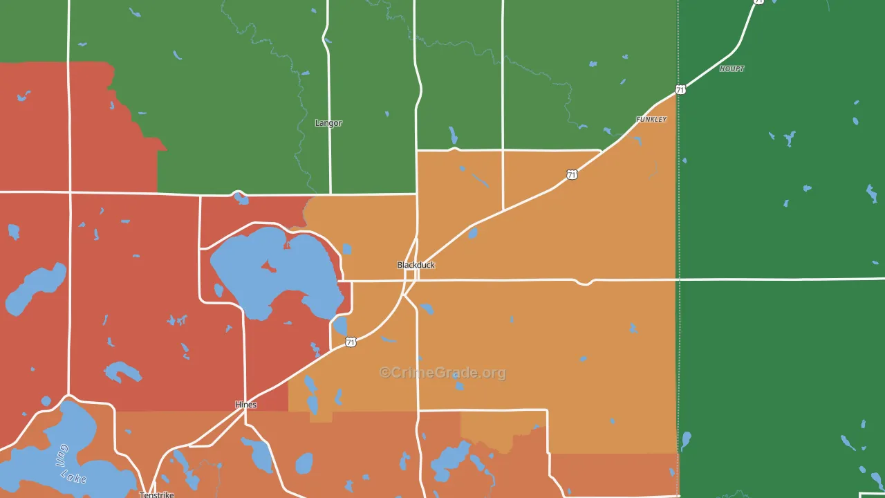 Blackduck, MN Map of Theft Rates