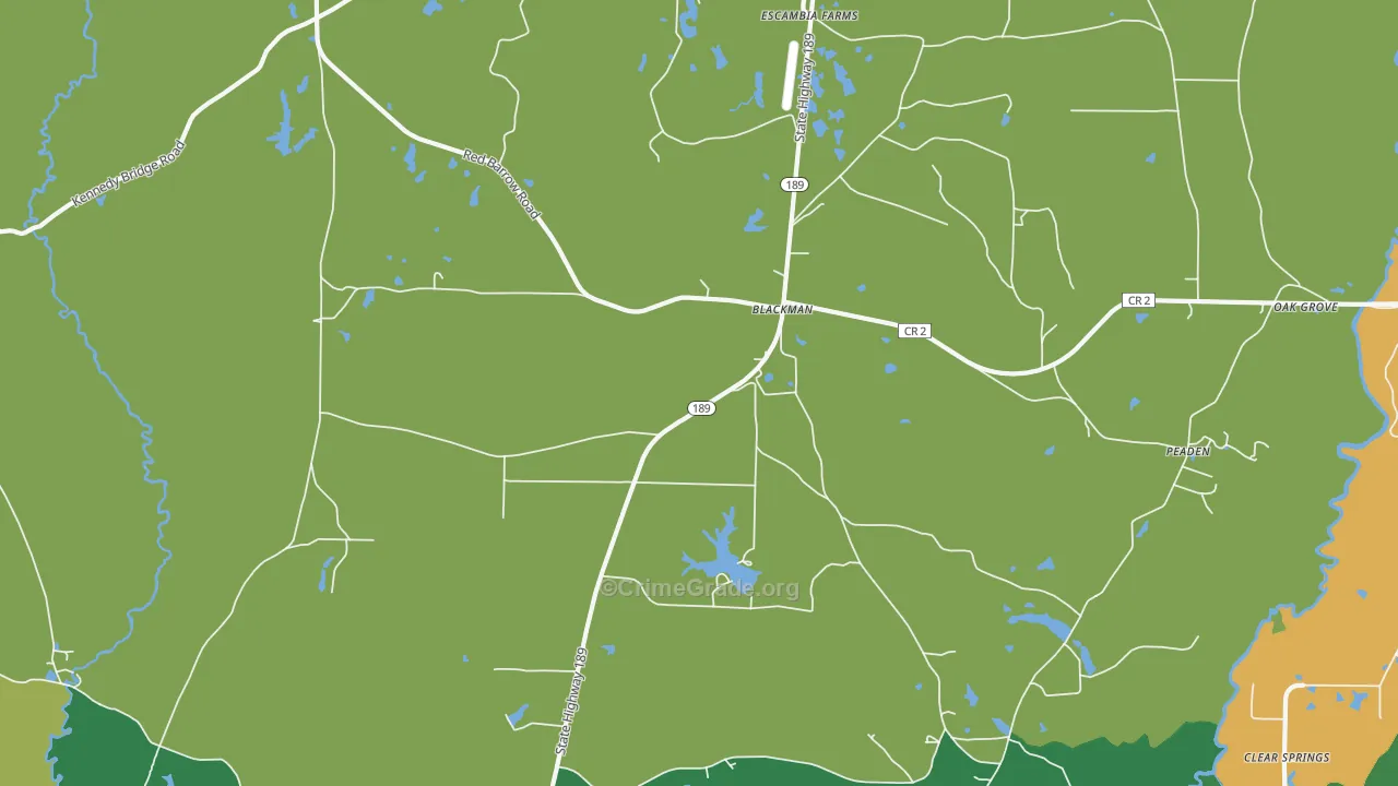 Blackman, FL Map of Theft Rates