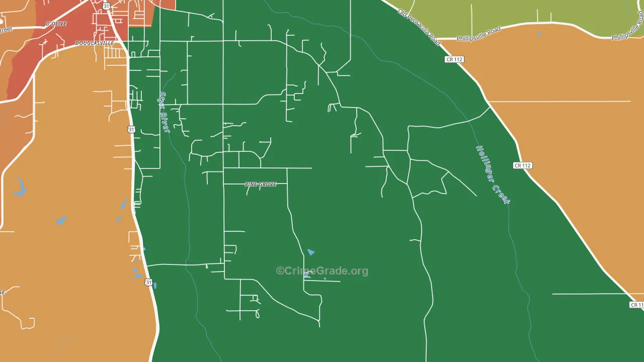 Blacksher, AL Map of Theft Rates