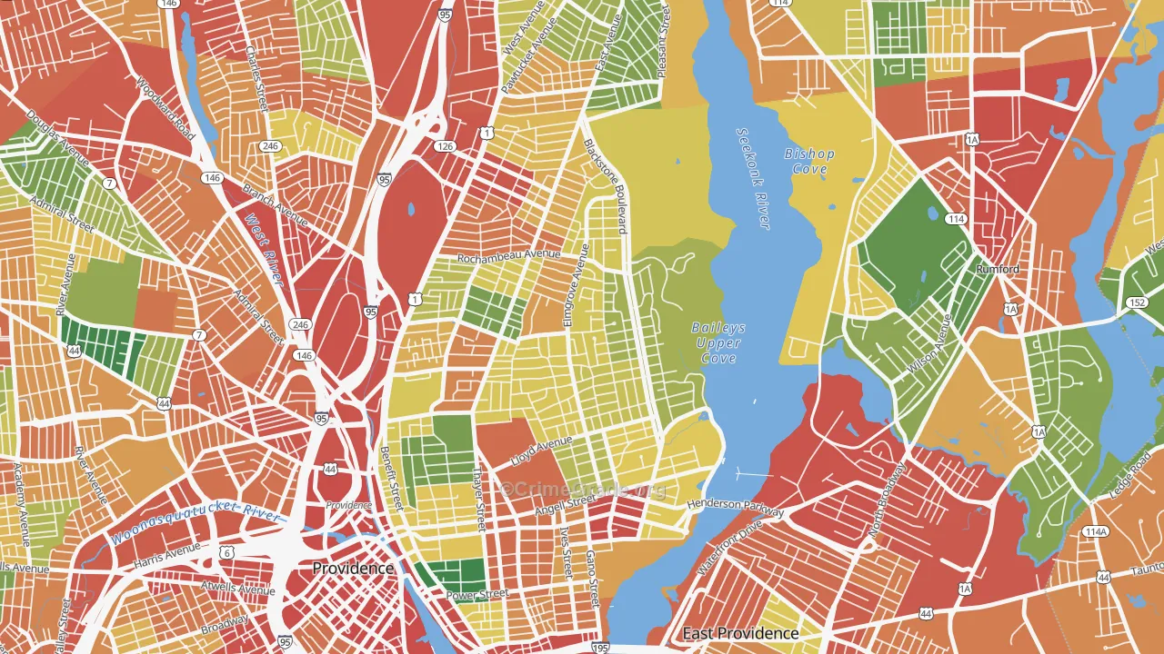 Blackstone, Providence, RI Map of Theft Rates
