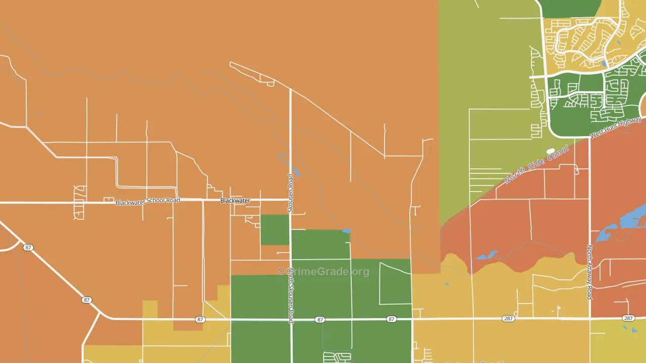Blackwater, AZ Map of Theft Rates
