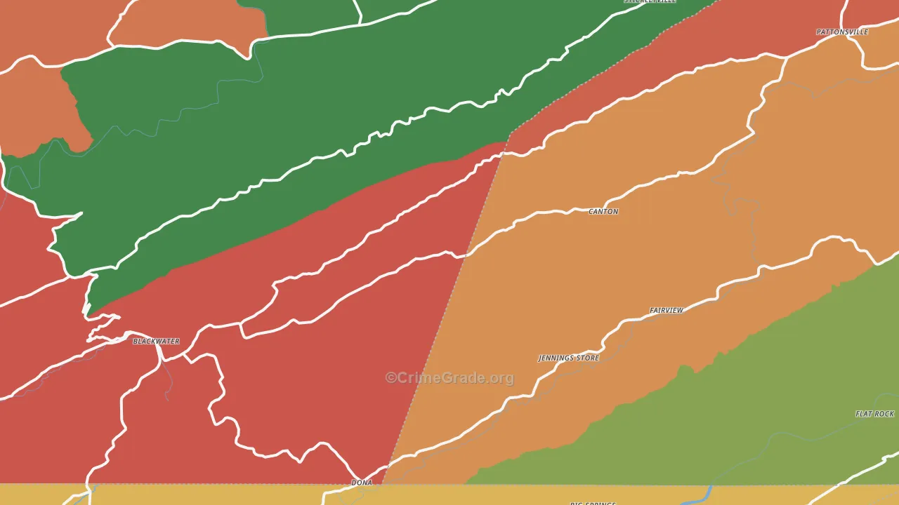 Blackwater, VA Map of Theft Rates