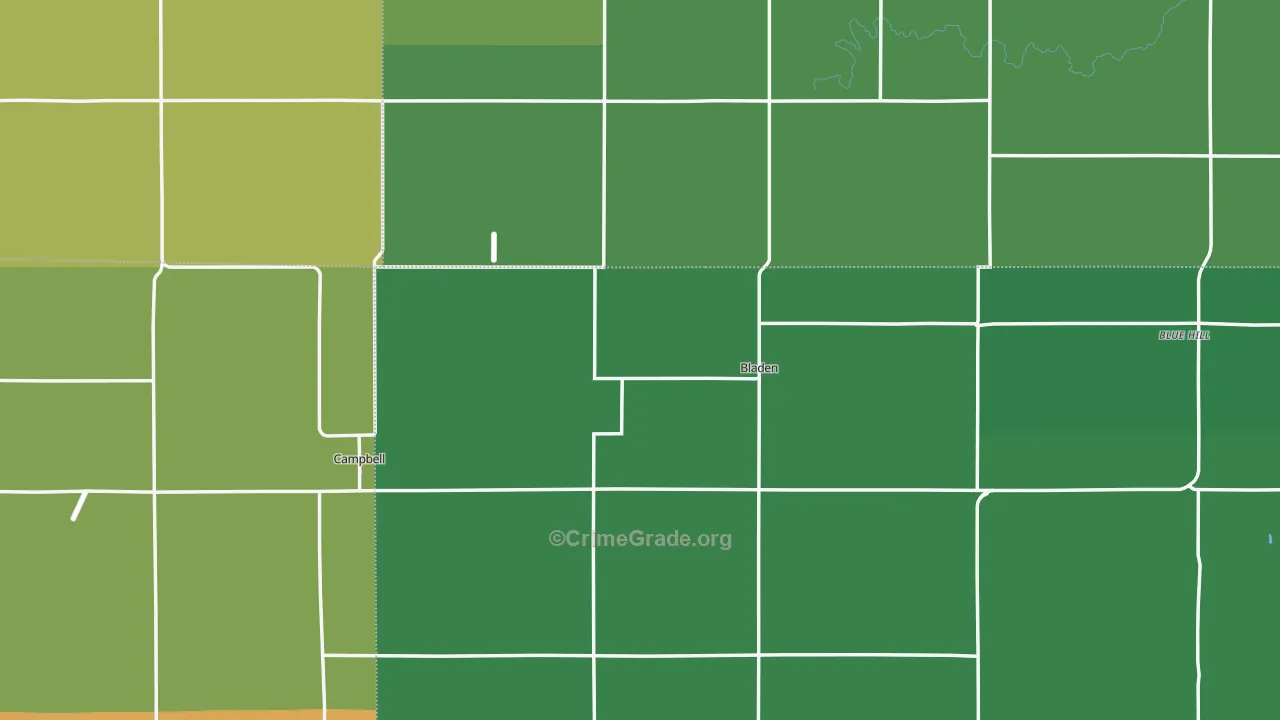 Bladen, NE Map of Theft Rates