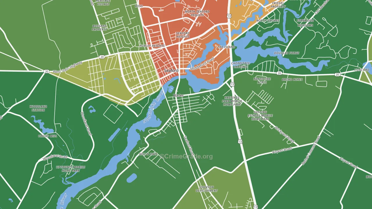 Blades, DE Map of Theft Rates