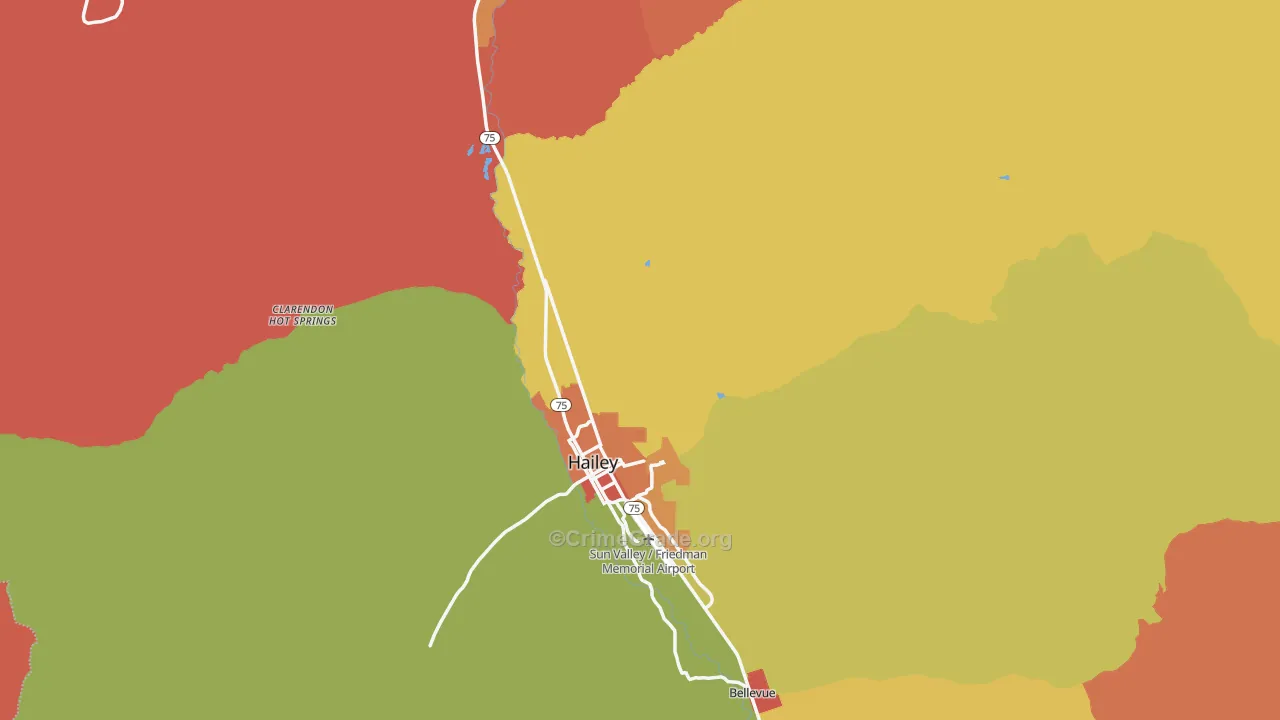 Blaine County, ID Map of Theft Rates