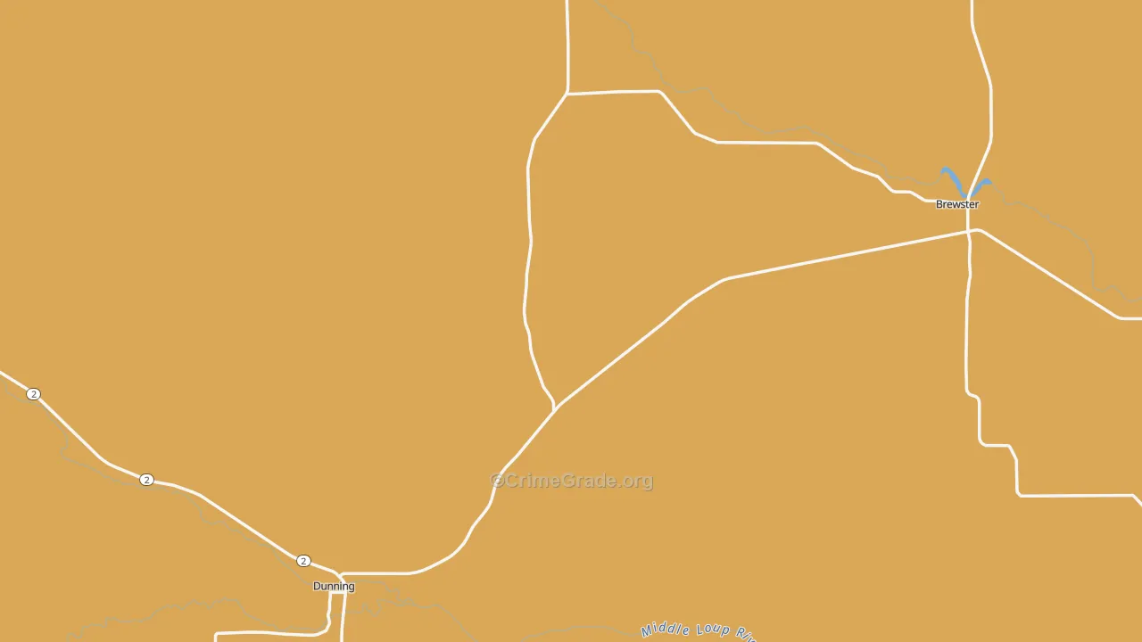Blaine County, NE Map of Theft Rates