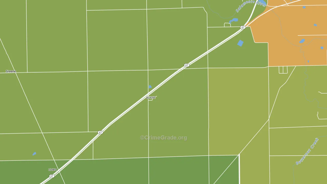 Blaine, IN Map of Theft Rates