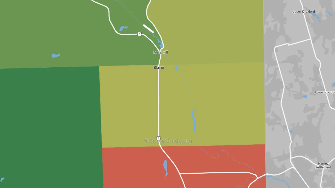 Blaine, ME Map of Theft Rates