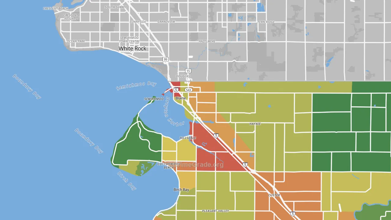 Blaine, WA Map of Theft Rates