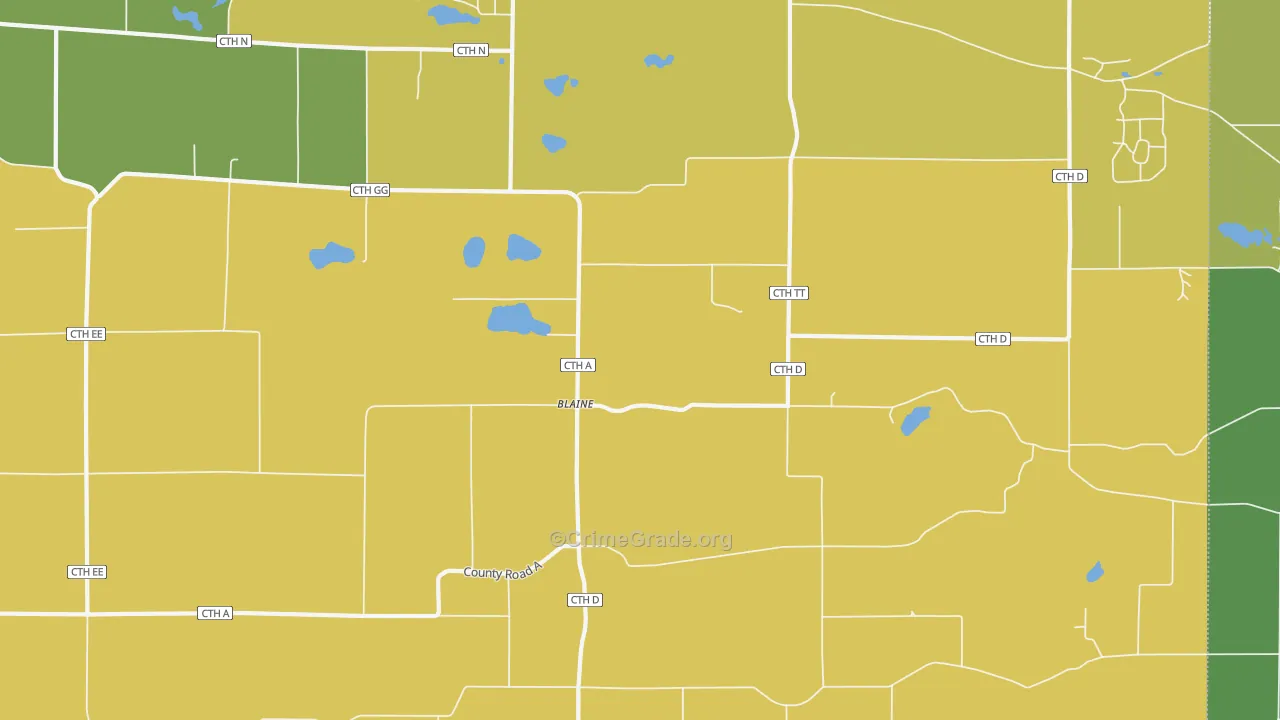 Blaine, WI Map of Theft Rates