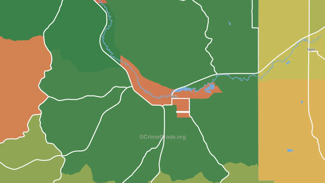 Blair, WI Map of Theft Rates