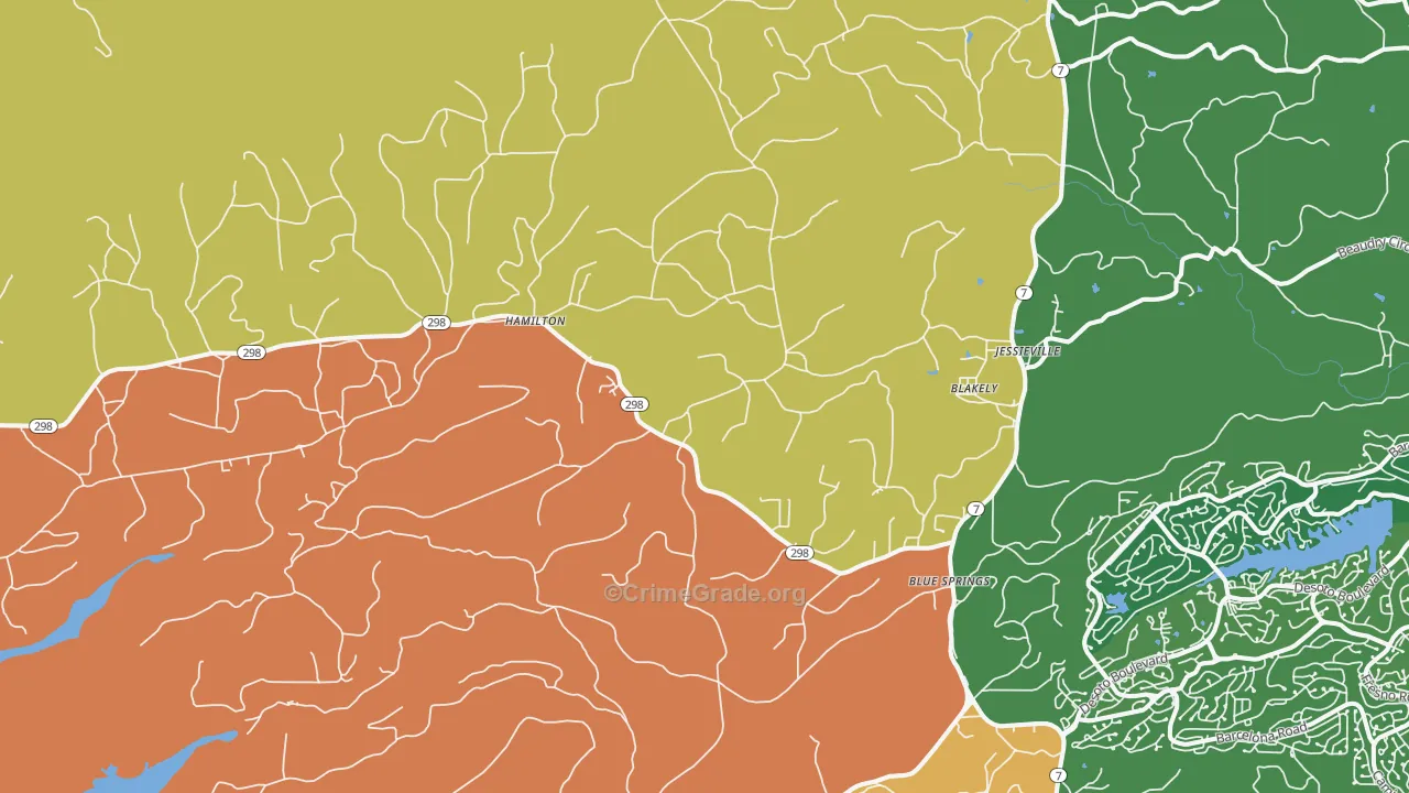 Blakely, AR Map of Theft Rates