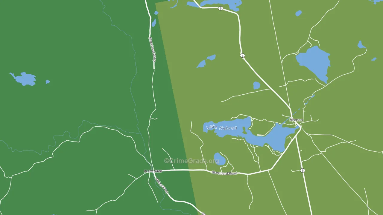 Blanchard, ME Map of Theft Rates