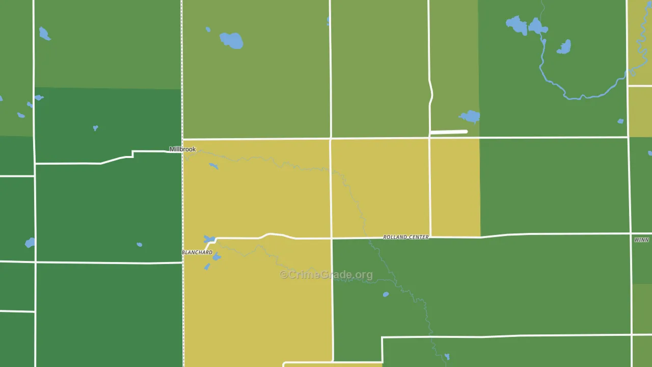Blanchard, MI Map of Theft Rates