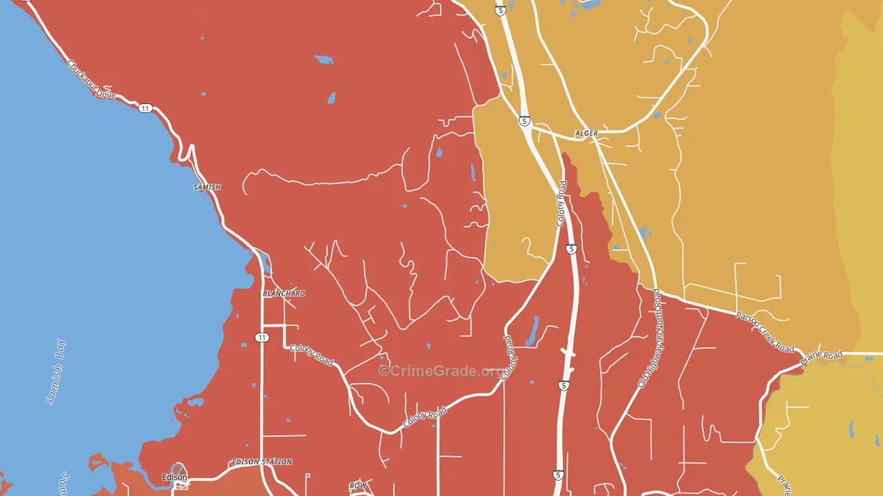 Blanchard, WA Map of Theft Rates