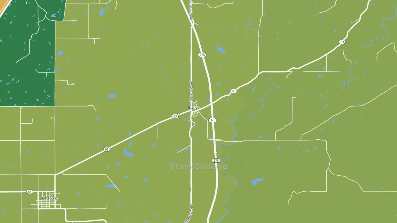 Blanco, OK Map of Theft Rates