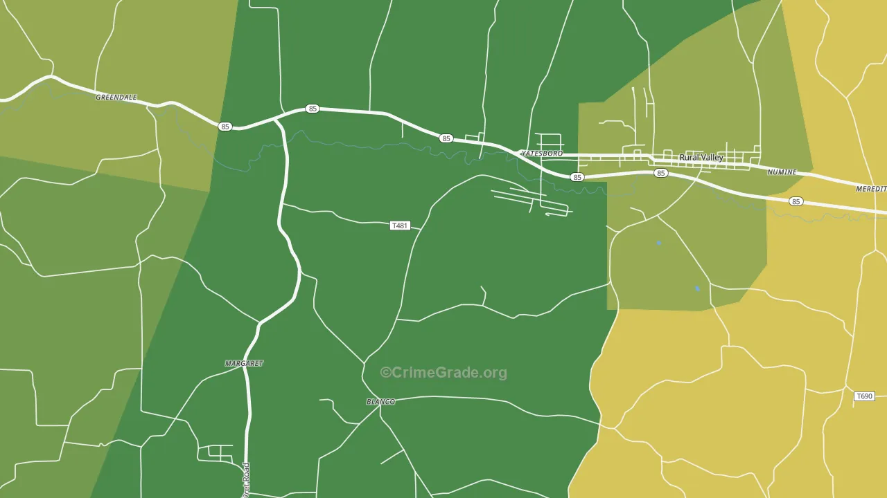 Blanco, PA Map of Theft Rates