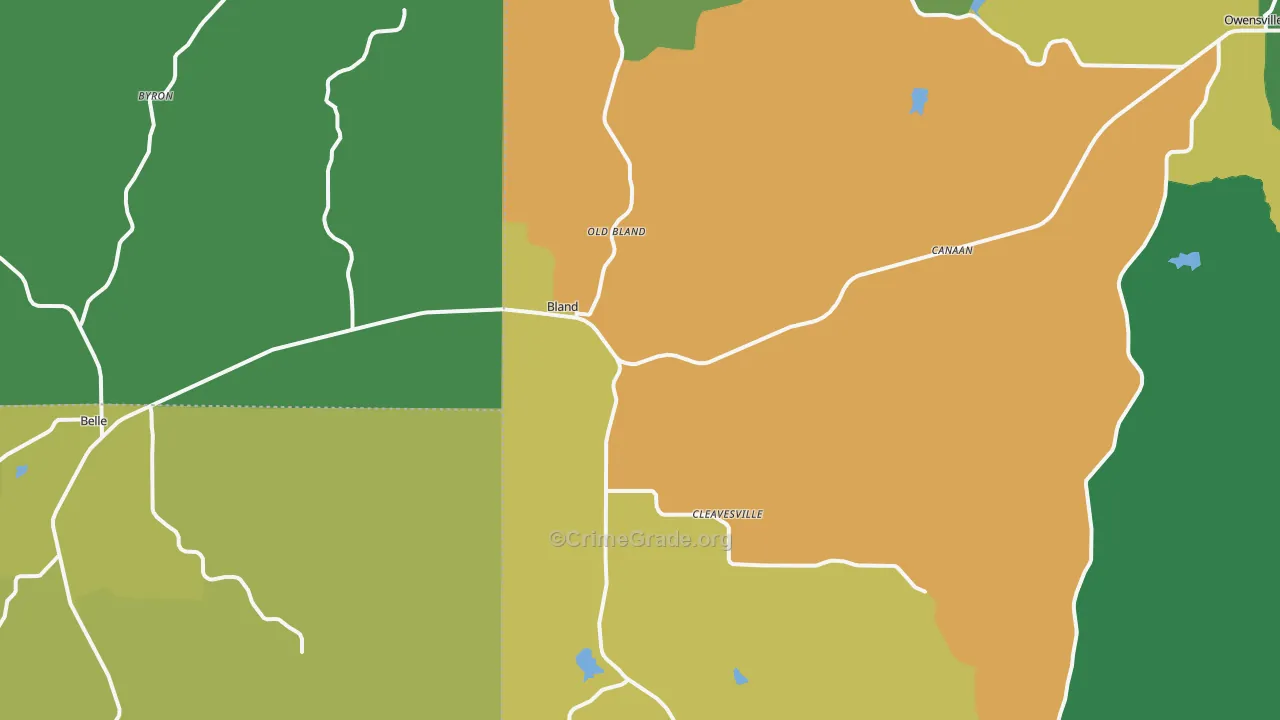 Bland, MO Map of Theft Rates