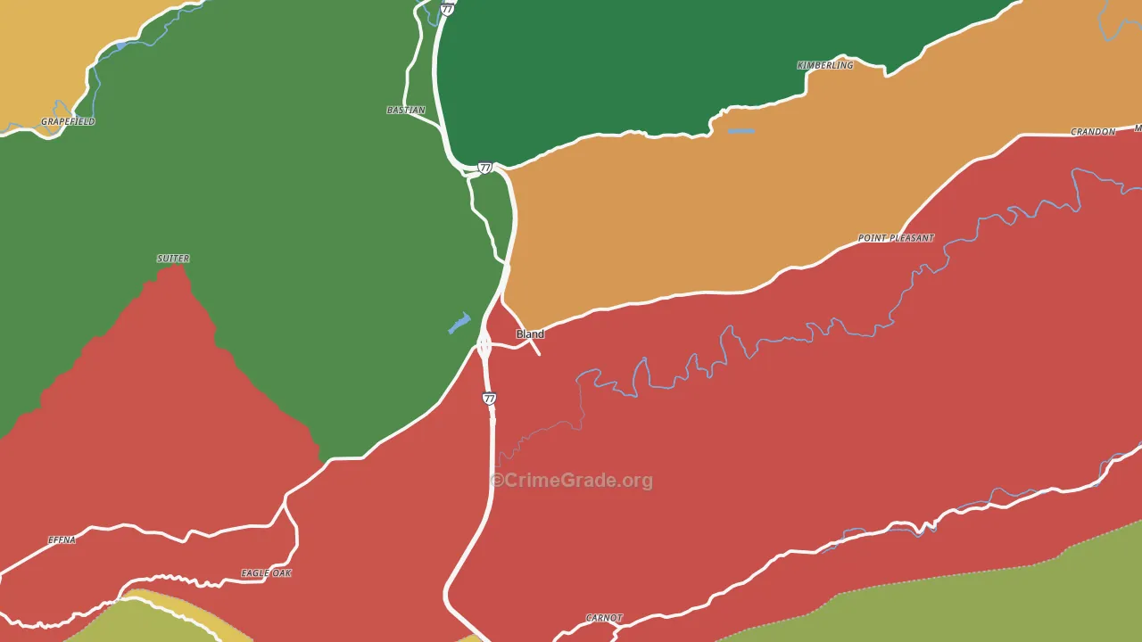 Bland, VA Map of Theft Rates