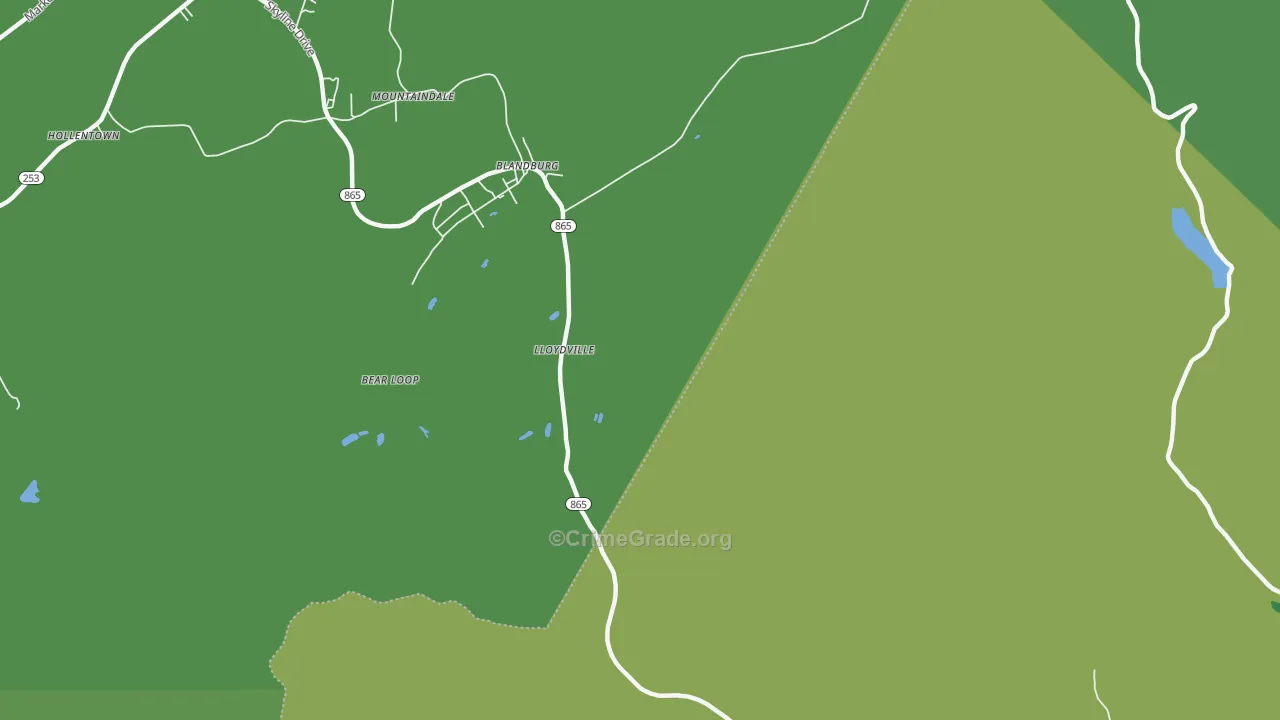 Blandburg, PA Map of Theft Rates